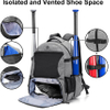 Baseball Backpack with Separate Shoe Space, Softball Bat Bag Holds Up To 4 Bats, Hence Hook And Multi Pockets for Essentials Baseball Bags RJ19650