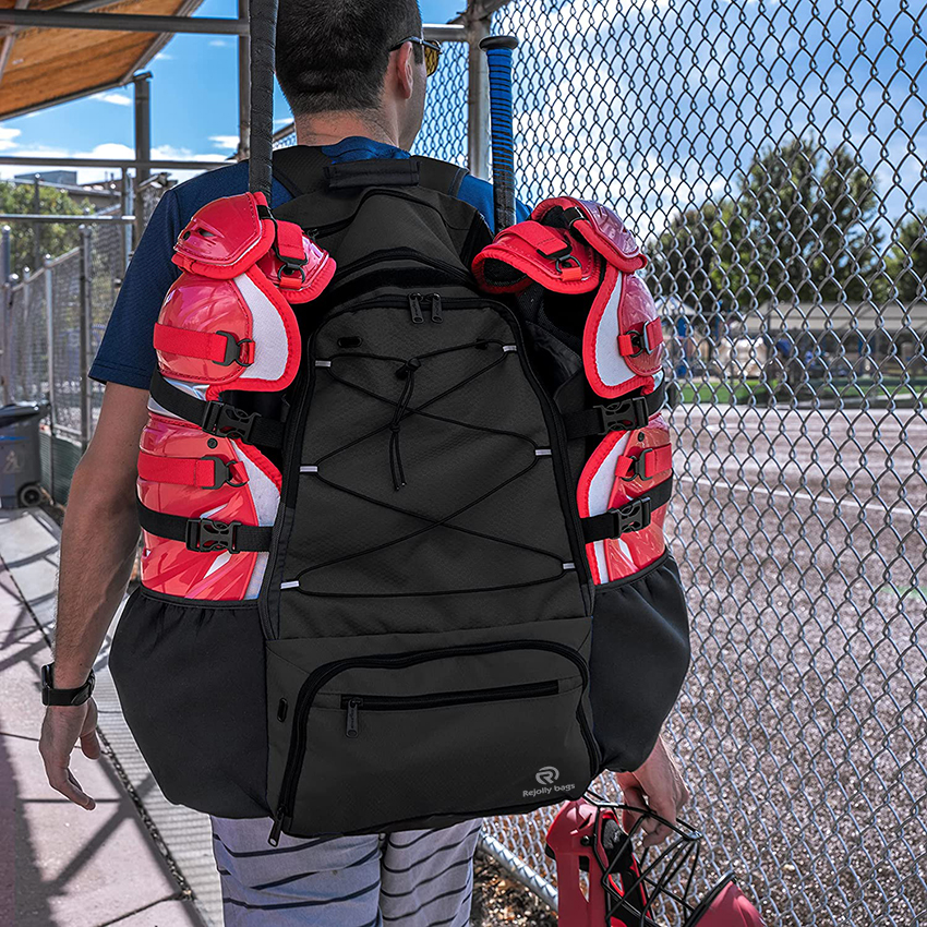 Softball Bat Bag with Shoes Compartment for Youth, Boys and Adult, Lightweight Baseball Bag with Fence Hook Hold TBall Bat Baseball Bags RJ19656