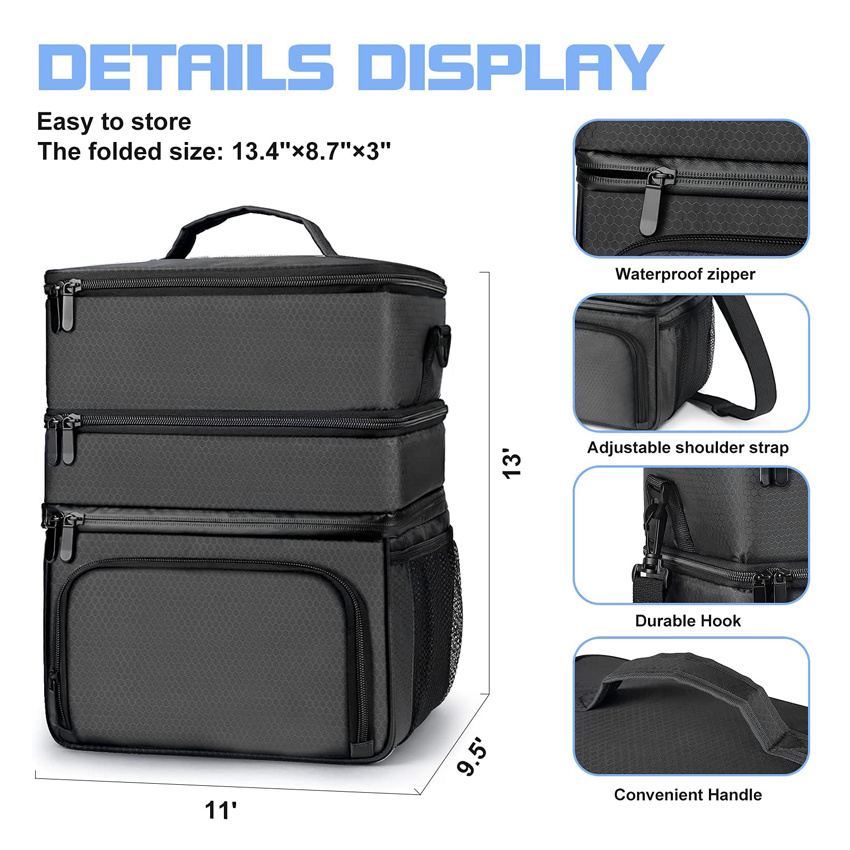 Insulated Sturdy Lunch Cooler Bag Wholesale Fishing Ice Box Meal Bag