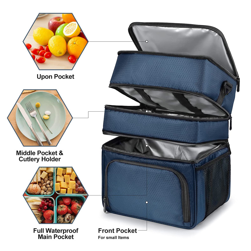 Large Insulated Food Delivery Bag Ice Cooler Bag Cool Box Leisure Picnic Bag