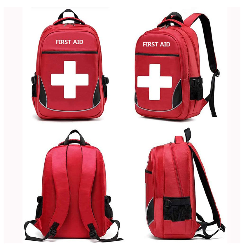 Health Care Bag Multipocket Medic Storage Bag Portable First Aid Backpack for Family Travel