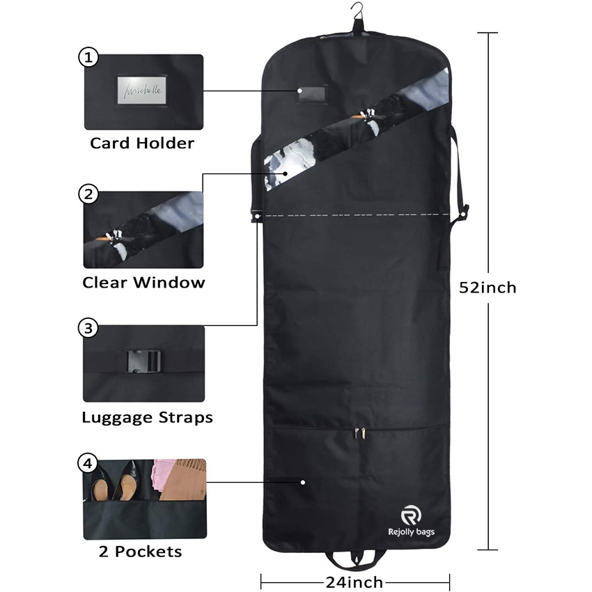 52′′ Extra Long Dress Premium & Breathable Tear-Resistant Hanging Suit Cover for Travel and Storage Garment Bag