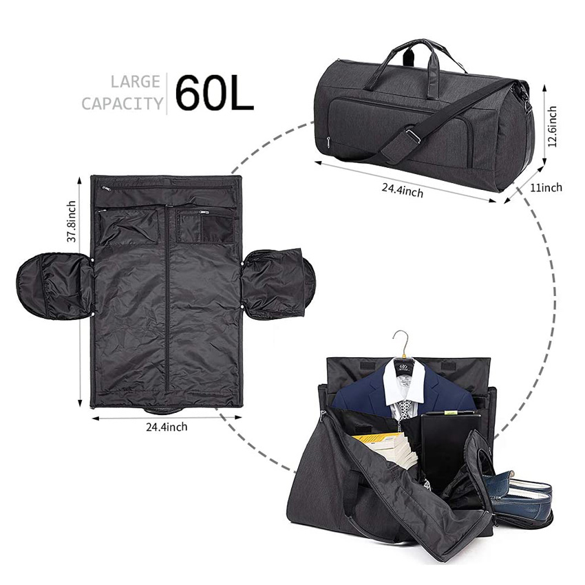 Super Multifunctional Travel Duffel Bag Convertible Suit Weekender Bag Garment Bag