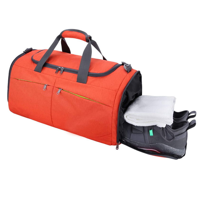Lightweight Sports Gym Bag Travel Duffel Bag with Wet Pocket & Shoes Compartment for Men Women
