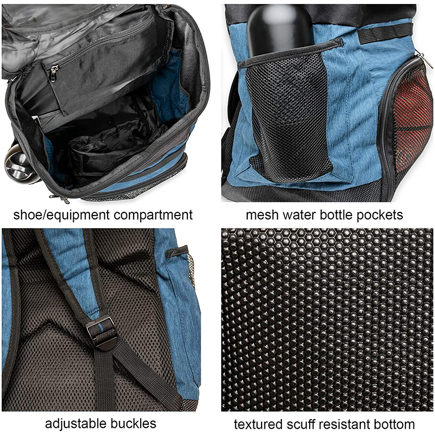 Basketball Backpack with Ball Compartment Sports Equipment Bag for Soccer Ball School Team – 2 Bottle Pockets Includes Laundry or Shoe Sport Bag