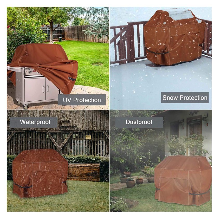 Brown Outdoor BBQ Grill Cover Burner Waterproof Heavy Duty Patio Barbecue Gas Grill Cover