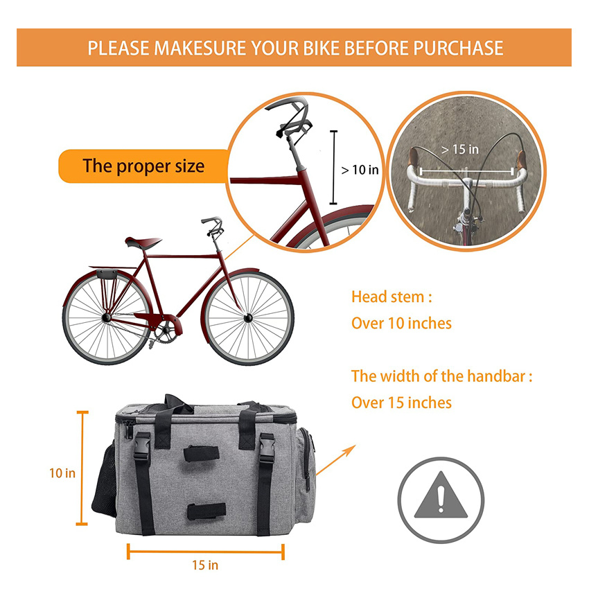 Dog Bike Basket Carrier Removable Pet Bicycle Bag Dog Cycling Bag for Picnic Shopping