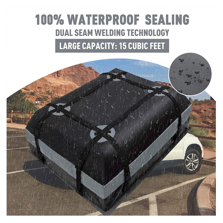 Car Roof Bag Rooftop Cargo Carrier Waterproof Car Top Luggage Storage Bag with Anti-Slip Mat