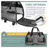 Travel Dog Carrier Wheels Pet Bag Portable Carry Puppy Rolling Bag