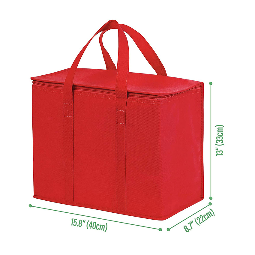 Insulated Reusable Grocery Bag Lunch Bag Cooler Bag Wholesale Beach Bag Red