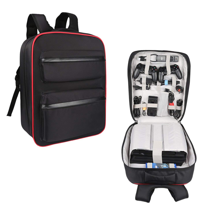 Waterproof Game Backpack Travel Carrying Case Storage Bag for Game Equipment