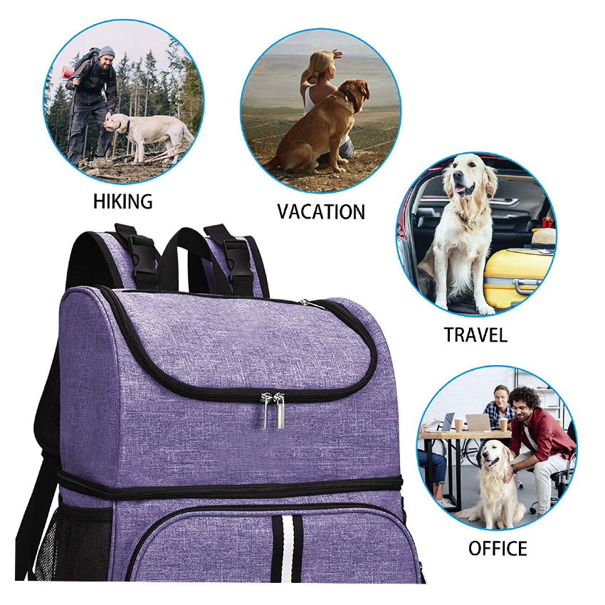 Double-Layer Pet Supplies Backpack for All Pet Travel Supplies Pet Travel Collapsible Food Baskets