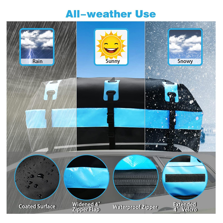 Waterproof Weekend Family Vacation Roof Bag Large Capacity Durable Rooftop Cargo Bag