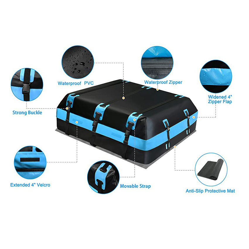 Waterproof Weekend Family Vacation Roof Bag Large Capacity Durable Rooftop Cargo Bag