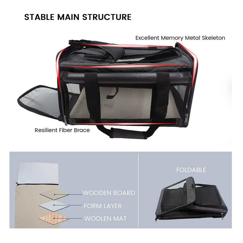 Portable and Washable Puppy Carrier Bag Collapsible Pet Travel Tote Bag Dog Cage