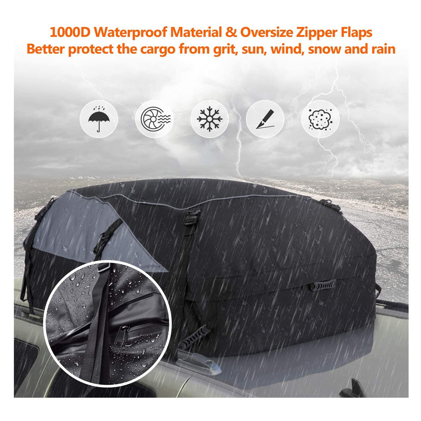 Car Roof Bag Rooftop Cargo Carrier Cross Country Trip Storage Carrying Bag Soft-Shell Carriers