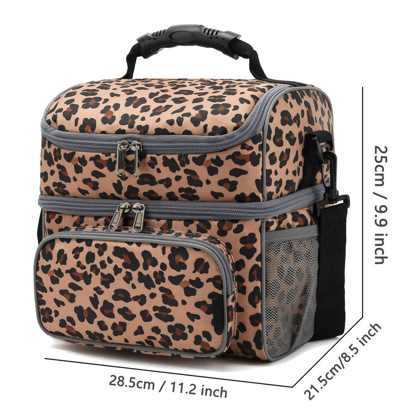 Insulated Picnic Bag Beach Cooler Bag Leopard Thermal Insulation Food Bag