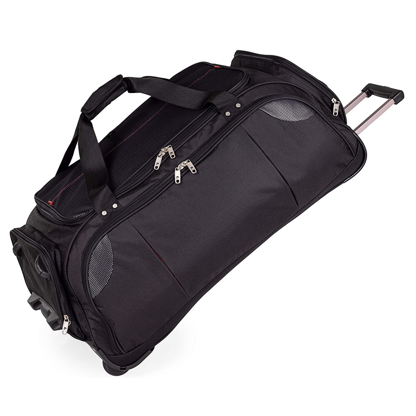 Luggage Travel Bag Wheeled Holdall Pull or Drag Trolley Handle Wheeled Bag