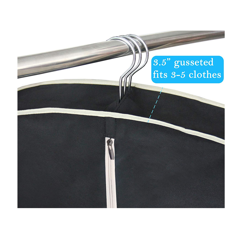 Gusseted Travel Garment Bag with Accessories Zipper Pocket Breathable Suit Garment Cover