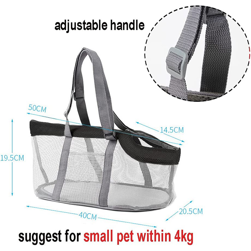 Foldable Breathable Pet Dog Carrier Tote Bag Outdoor Soft Portable Soft-Sided Mesh