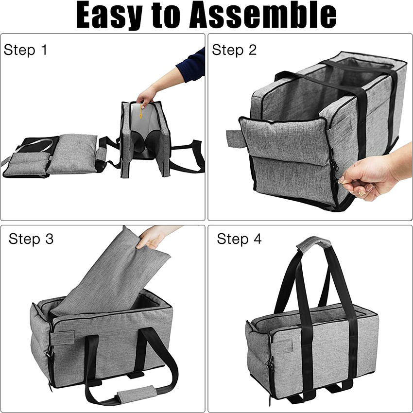 Dog Pet Booster Car Seat for Console Washable Portable Ravel Carrier Bags