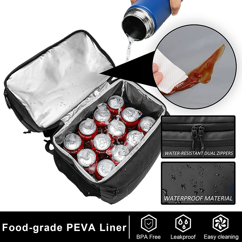 Cooler Insulated Waterproof Cooler Backpack Leakproof Lightweight with Cooler Compartment Soft Cooler for Work Beach Camping Hiking Picnics Cover Backpack
