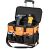 Rolling 18in Tool Bag with Wheels, 17 Pockets 110lb Load Capacity Telescoping Handle Tool Bag