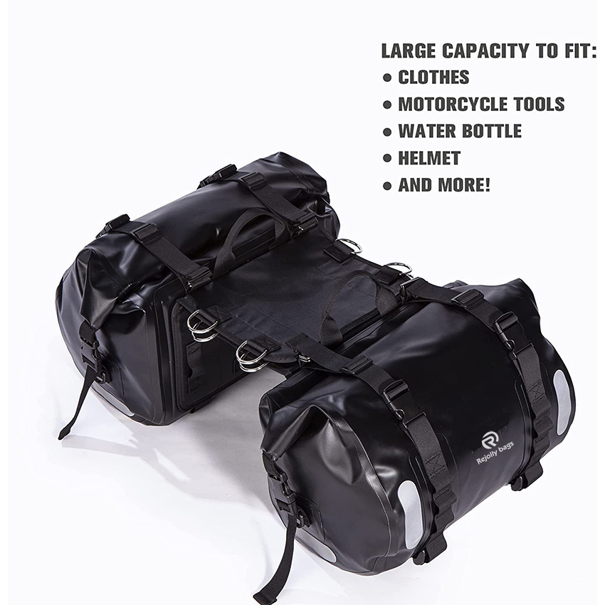 Waterproof Bag Motorcycle Saddlebag 40L Multi-Adjustment Design High Strength Tank Bag Motor Side Bag