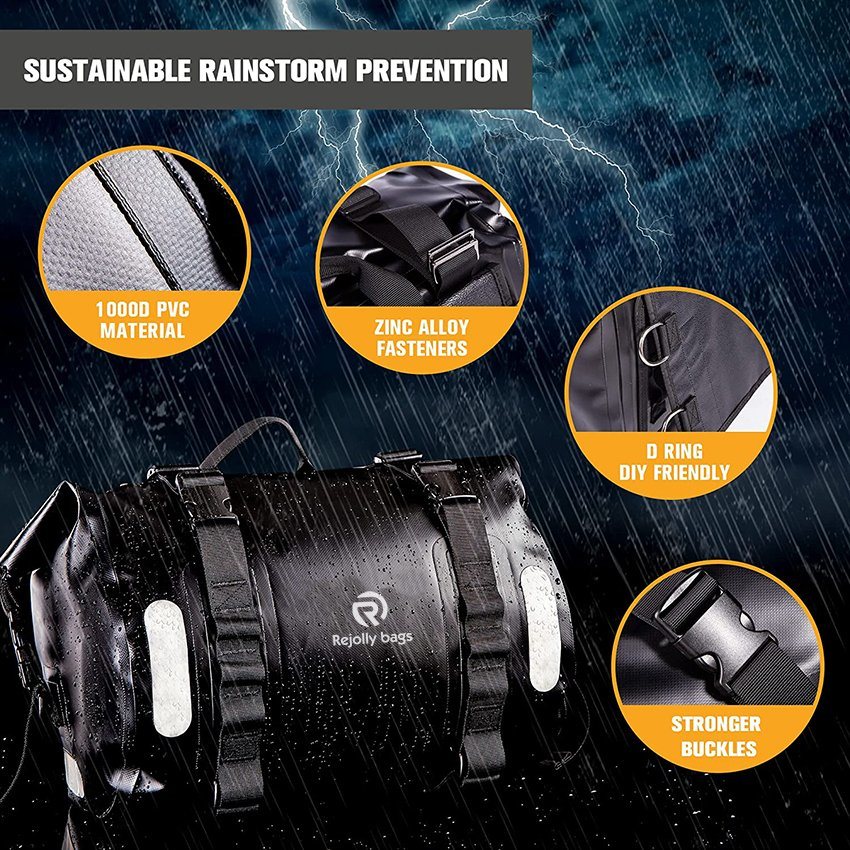 Waterproof Bag Motorcycle Saddlebag 40L Multi-Adjustment Design High Strength Tank Bag Motor Side Bag