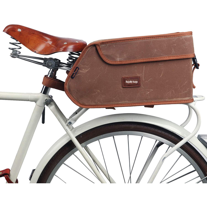 Canvas Bicycle Pannier Bike Rear Rack Insulated Trunk Cooler Bag