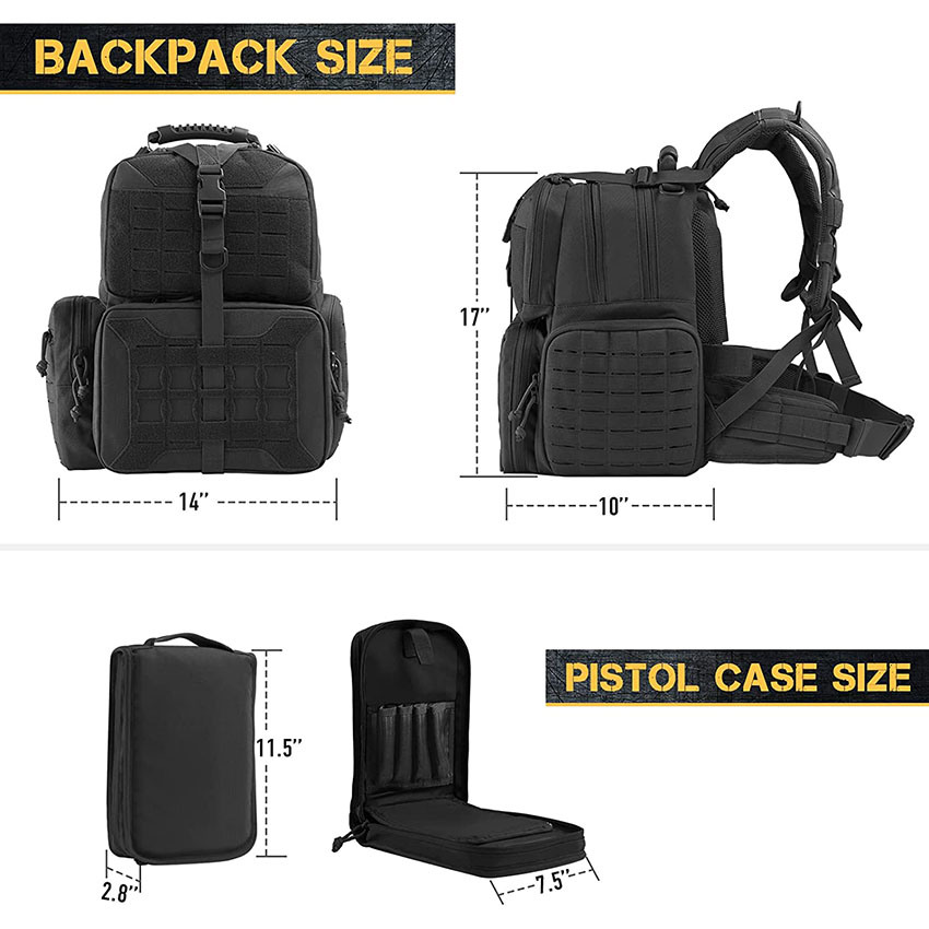 Military Style Tactical Range Backpack Bag, Range Activity Bag for Handgun and Ammo Hunting Shooting Bag