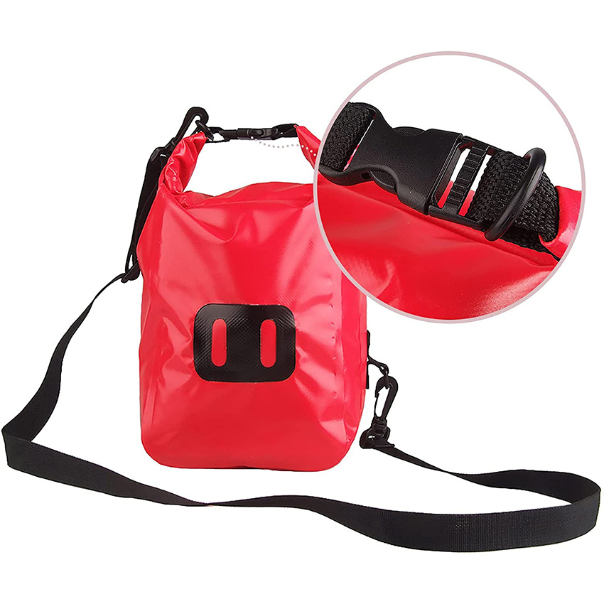 Waterproof First Aid Kit Bag Empty Roll Top Boat Emergency Sports Storage Adjustable Durable Red for Boating