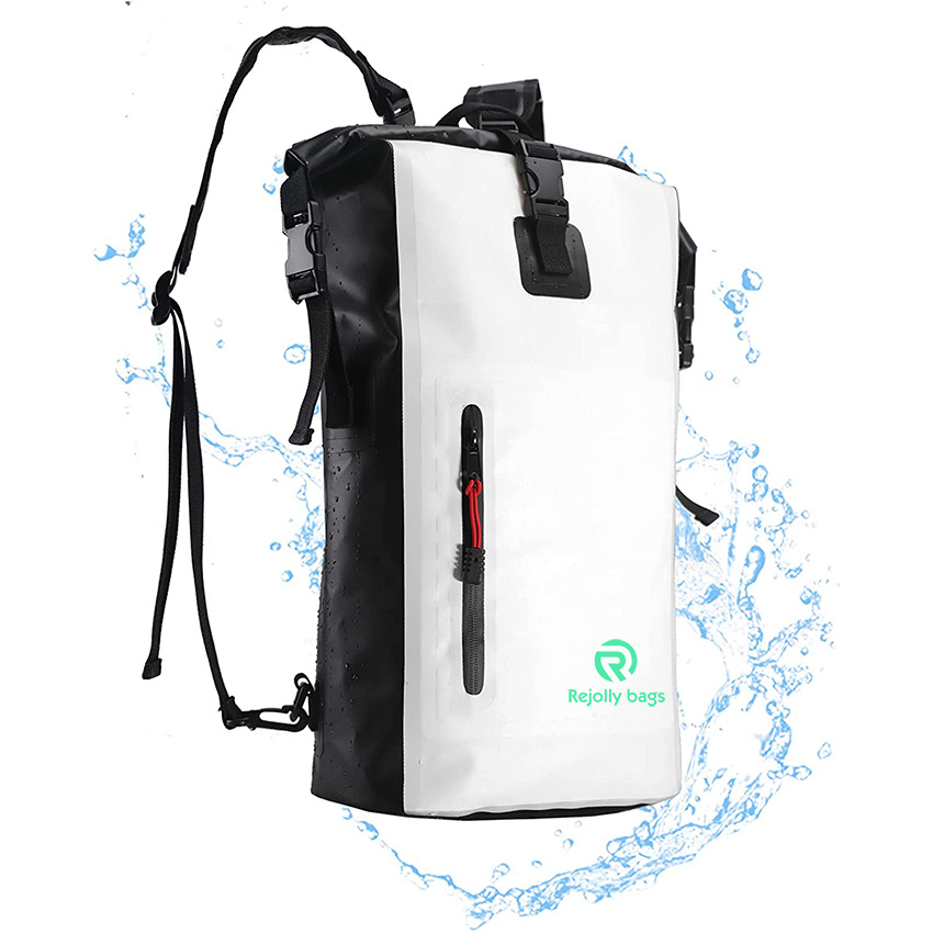 Waterproof Roll Top 25L Backpack with Easy Access Front Zippered Pocket & Dual Padded Shoulder Straps, for Kayaking, Surfing, Camping, Hiking Backpack