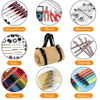 Water Resistant Tool Roll Bag with 2 Wrap Straps, Heavy Duty Roll up Tool Bag with 5 Pockets, Canvas Roll up Tool Bag