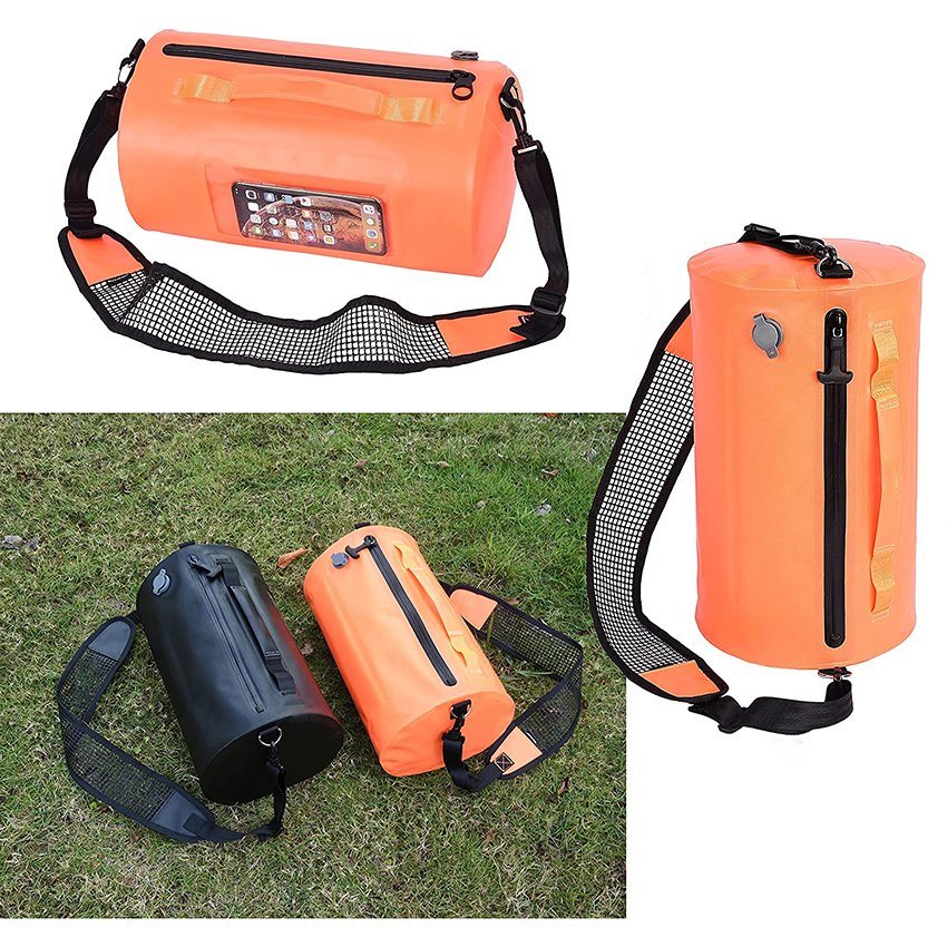 15L Swimming Waterproof Surf Bag Floating Breathable Shoulder Strap Airtight Zipper Dry Bag