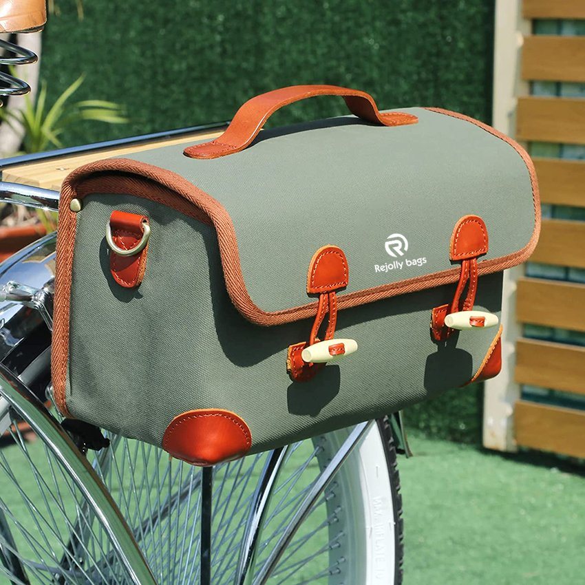 Canvas Bike Handlebar Bag Bicycle Rear Rack Pannier Girl Shoulder Messenger Handbag