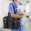 Utility Tote and Nurse Bag, Home Health Nurse Bag with Zip-Top Closure and Side Fasten Snaps for Home Visits, Clinical Study Medical Bag