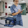 Physician Nurse Medical Equipment Bag Lockable Zippers Adjustable Straps Reinforced Bottom