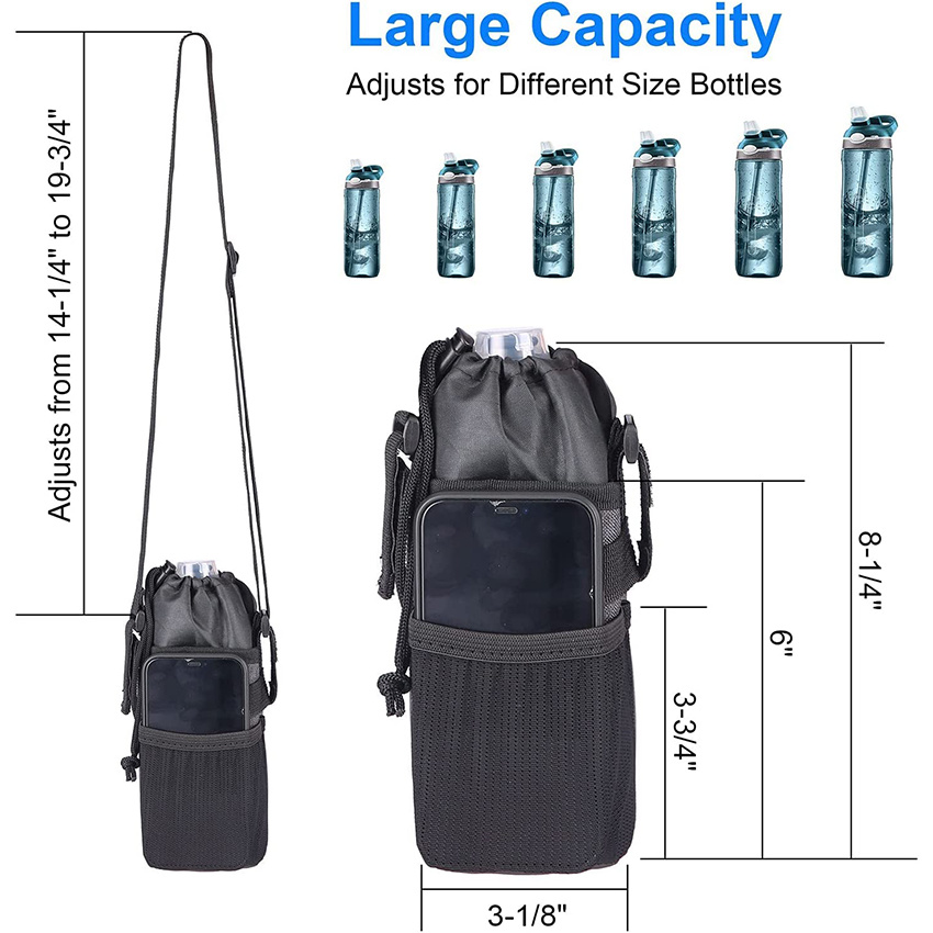 Bike Phone Front Frame Bag with Water Bottle Holder Removable Insulated Handlebar Bottle Cup Bag with Tighter Buckle Bicycle