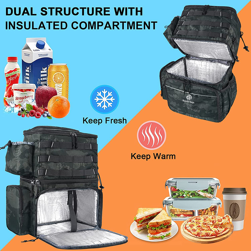 Large Fishing Bag with Rod Holders for 4 Trays Saltwater Resistant Tackle Bag with Waterproof Bottom for Storage Gear Fishing Rod Bags