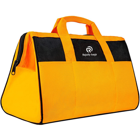 13 Inch Tool Bag Organizer with Wide Mouth Waterproof Multi-Use Tool Tote Bag for Construction Carpentry Gardening Electrician Home Tool Bag