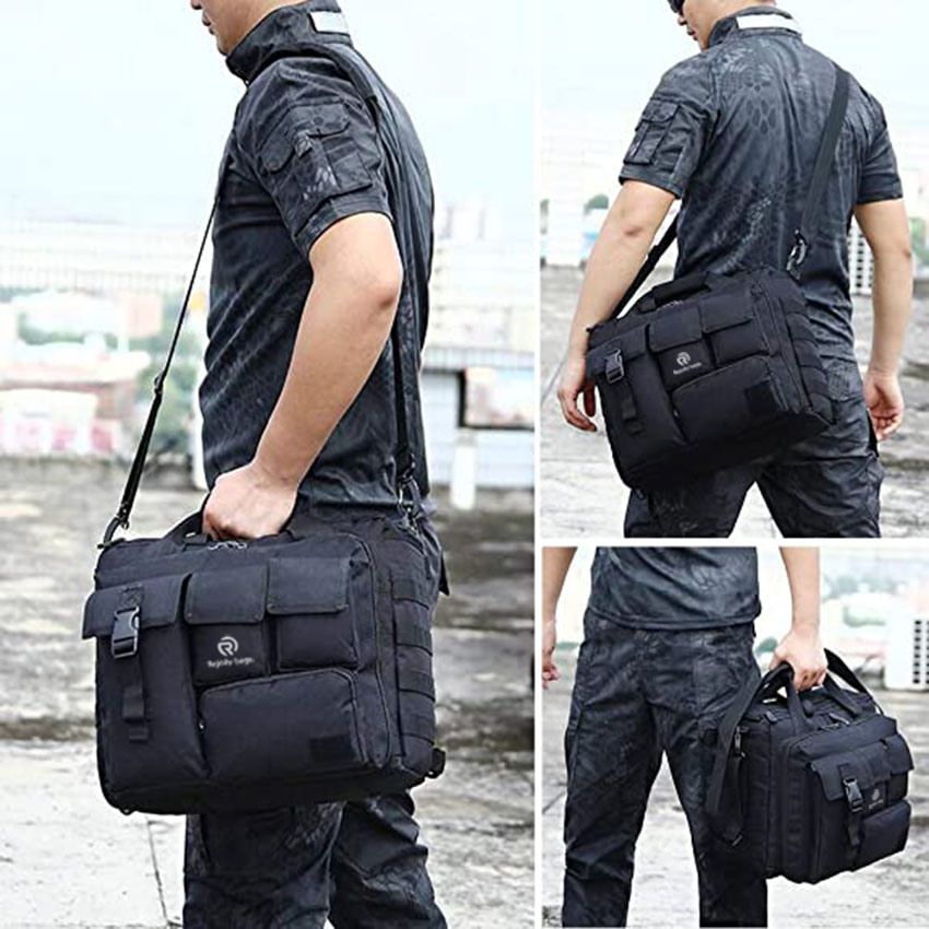 Military Style Tactical Briefcase, 14.1"/15.6 in Men′s Military Tactical Computer Bag Laptop Messenger Multifunction Briefcase for Men Bag