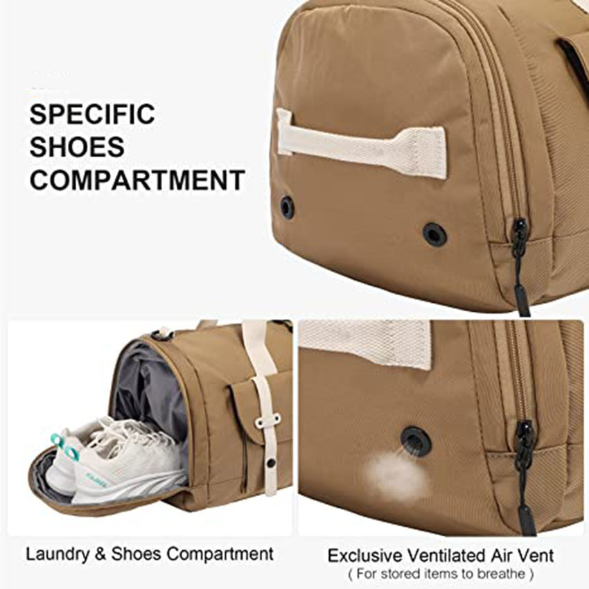 Large Capacity Fashion Design Duffle with Shoes Compartment for Travel Bag