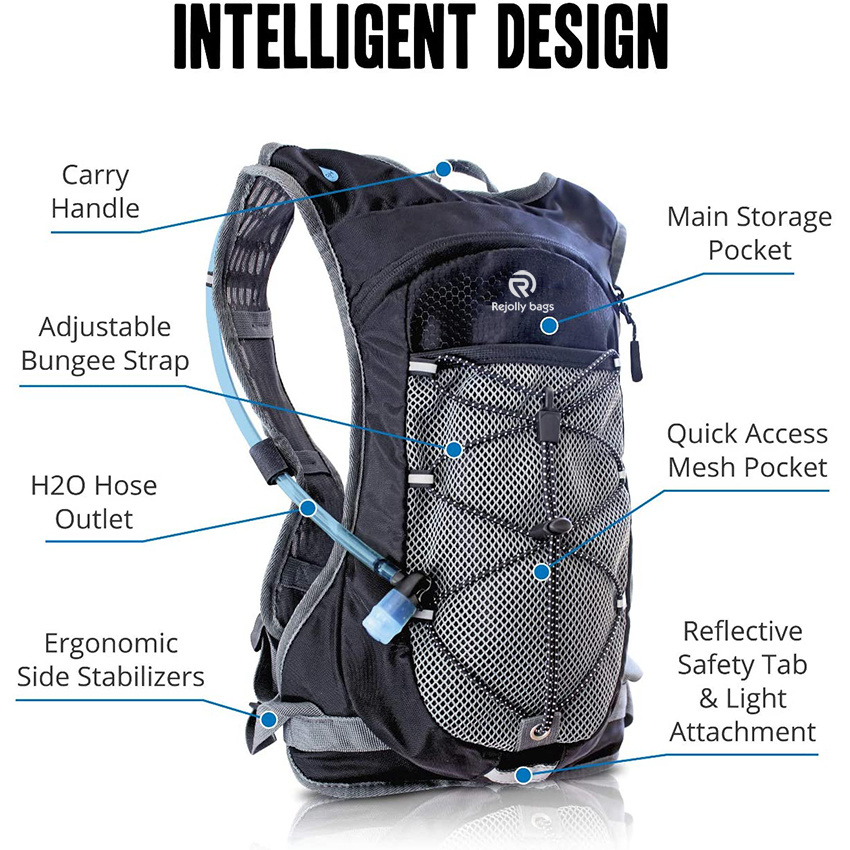 2L Hydration Water Bladder Lightweight Running Backpack, Also for Cycling, Hiking, Ski, Snow for Men, Women & Kids Hydration Backpack