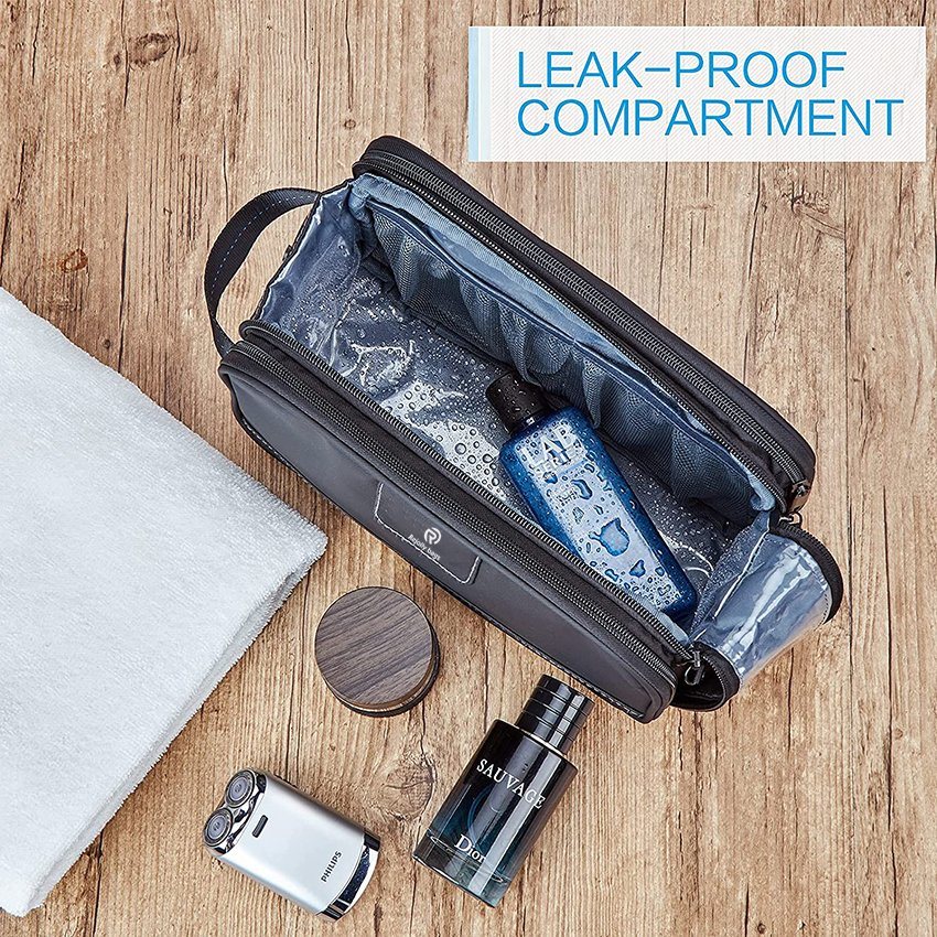 Water-Resistant with Double Side Full Open Design, Large Capacity for Toiletries and Shaving Accessories, Travel Toiletry Organizer Case Toiletry Bag