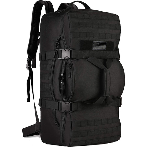 Military Style Tactical Travel Backpack 60L Military Molle Duffel Bag (Rain Cover & Patch Included)