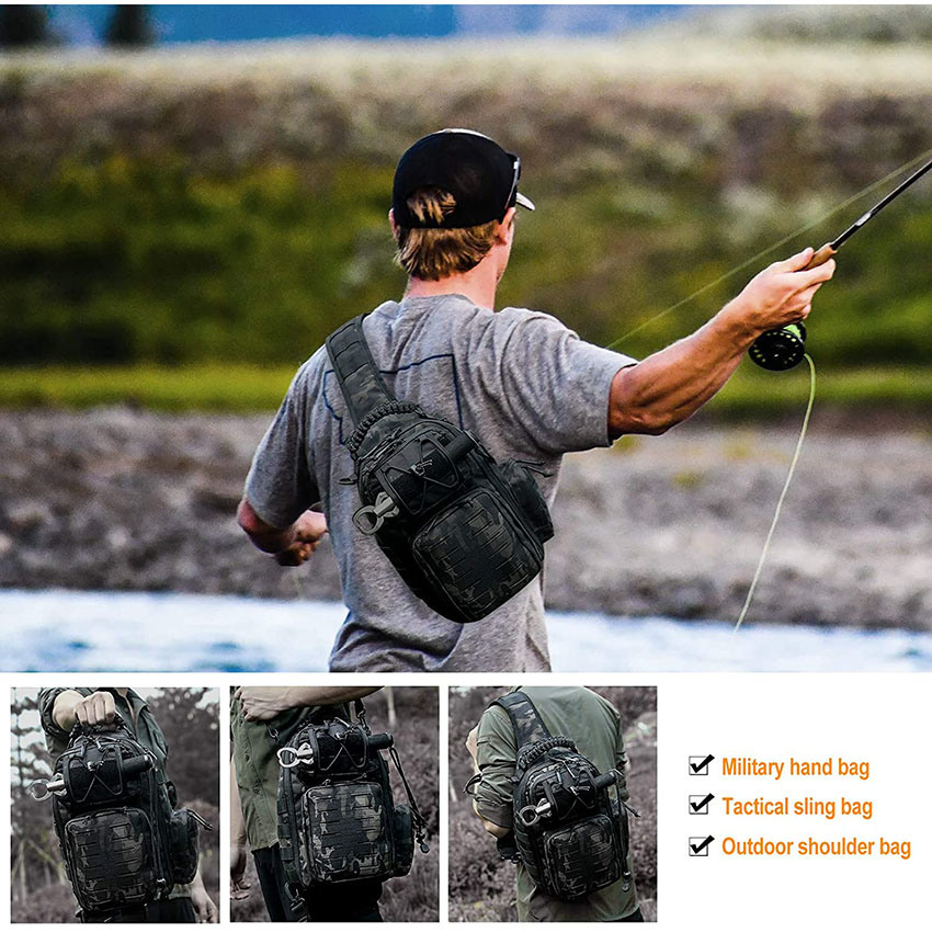 Military Style Tactical Sling Bag Men Military Backpack Shoulder Bag Molle Pack Assault Daypack Bag