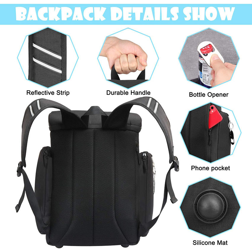 Backpack - Multi-Pocket Leakproof Spacious Lightweight Soft Cooler Bag Backpack Cooler for Men/Women to Work Beach Picnic Travel Bag