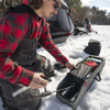 Ice Fishing Rod Locker, Holds Four Rods up to 32", Zippered Middle Gear Locker for Secure Extra Storage Fishing Rod Bag