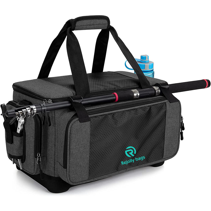 Waterproof Fishing Tackle Storage Bag with Non-Slip Base for Saltwater or Freshwater Fishing Rod Bags